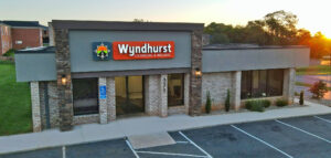 Wyndhurst Counseling & Wellness front entrance at daybreak with sun coming up 2172