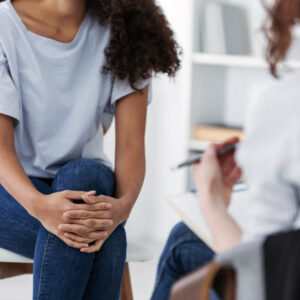 Young woman in a counseling session 1000